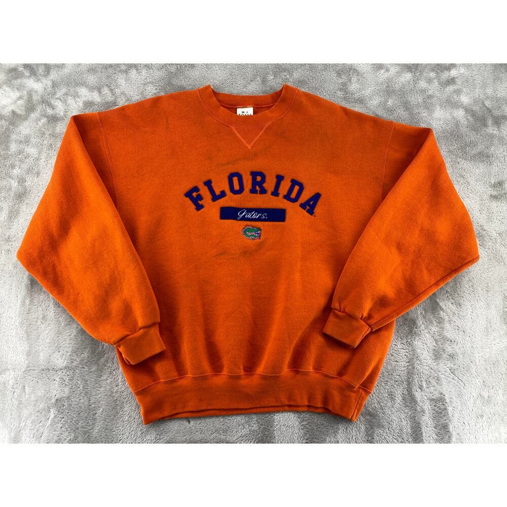Vintage Florida Gators Sweatshirt Orange Embroidered Spell Out Soffe L NCAA